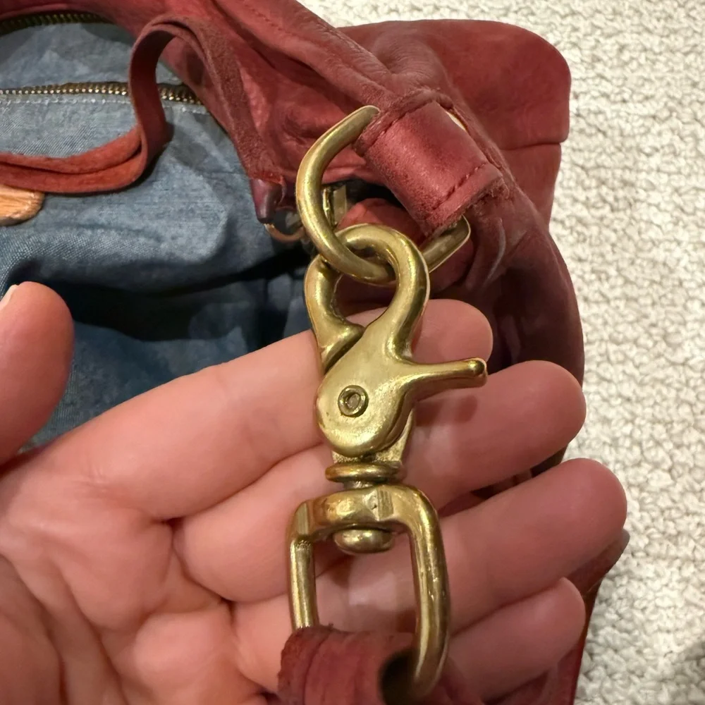 Clare V Deep Red Leather Messenger Bag - Picture 8 of 9